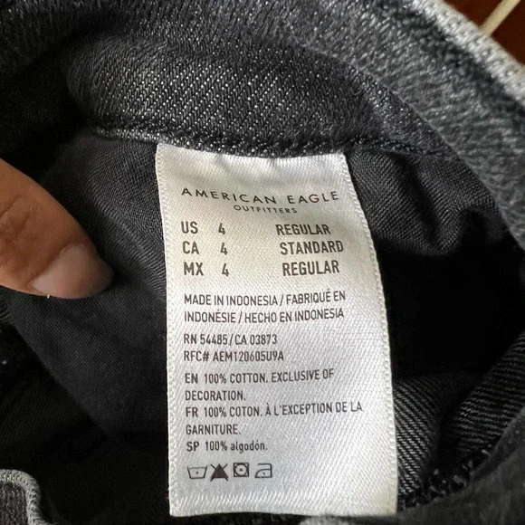 ✨SOLD✨American Eagle Washed Black Baggy 100% Cotton - Picture 8 of 9